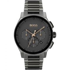 Hugo Boss Peak Black Dial Black Steel Strap Watch for Men - 1513814 Watches Hugo Boss   
