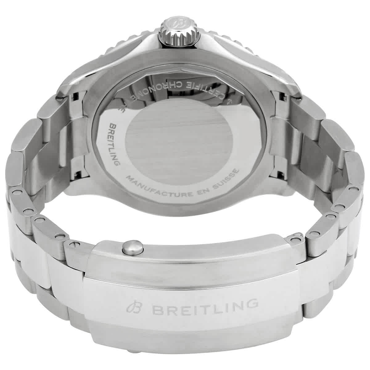 Breitling Superocean Automatic 44mm Black Dial Silver Steel Strap Watch for for Men - A17376211B1A1 Watches Breitling   