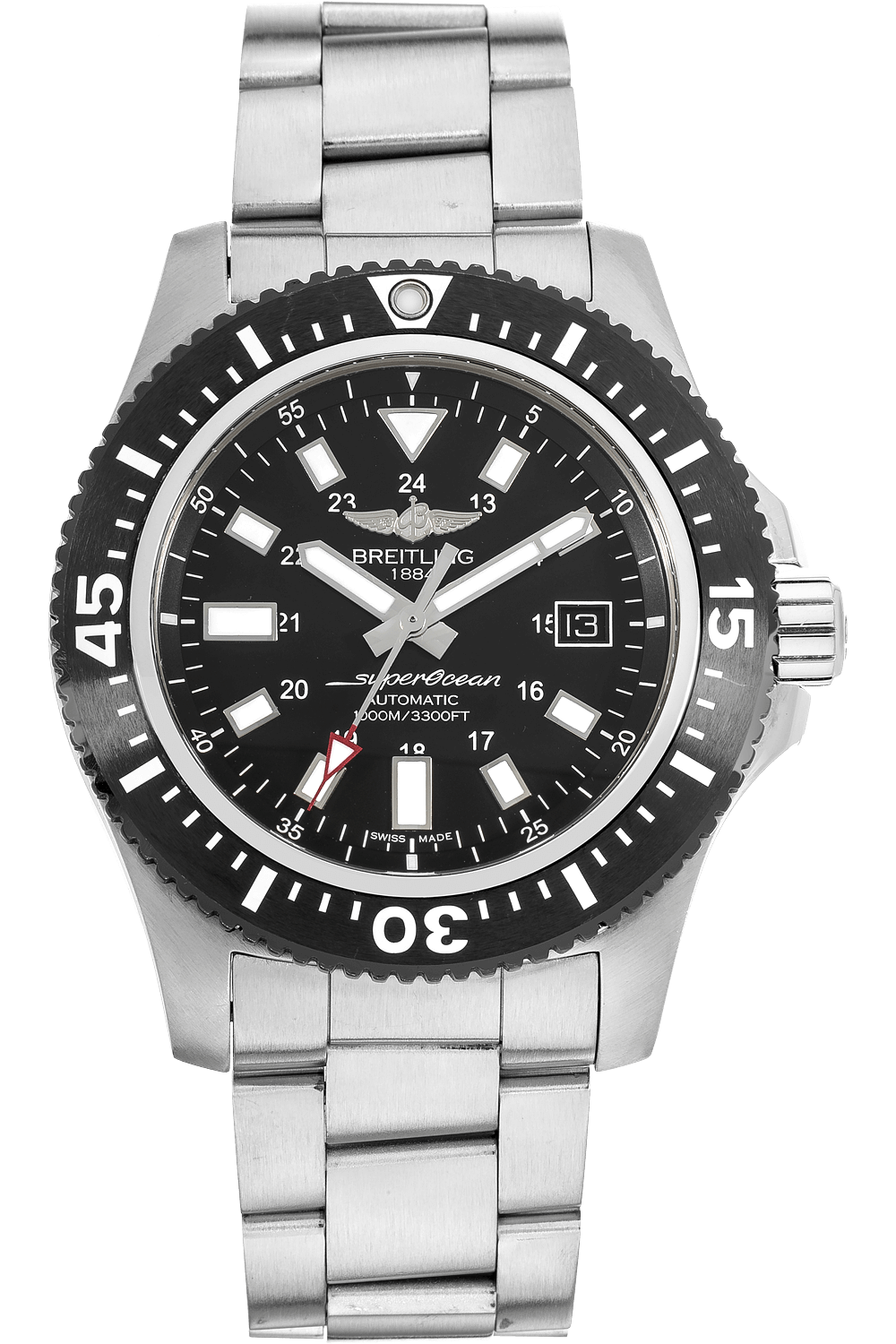 Breitling Superocean II Special 44mm Black Dial Silver Steel Strap Watch for Men - Y1739310/BF45/162A Watches Breitling   