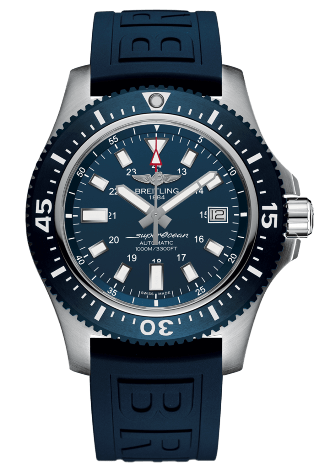 Breitling Superocean 44mm Diver Pro III Special Mariner Blue Dial Blue Rubber Strap Mens Watch - Y1739316/C959 Watches Breitling   