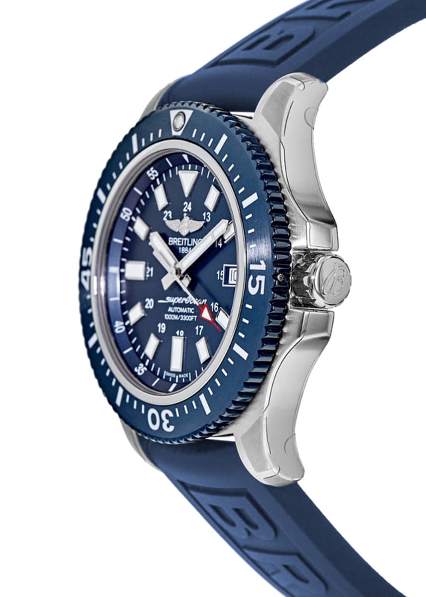 Breitling Superocean 44mm Diver Pro III Special Mariner Blue Dial Blue Rubber Strap Mens Watch - Y1739316/C959 Watches Breitling   