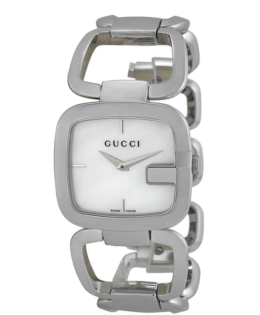 Gucci G-Class Mother of Pearl Dial Silver Steel Strap Watch For Women - YA125404 Watches Gucci   