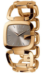 Gucci G Gucci Brown Dial Rose Gold Steel Strap Watch For Women - YA125408 Watches Gucci   