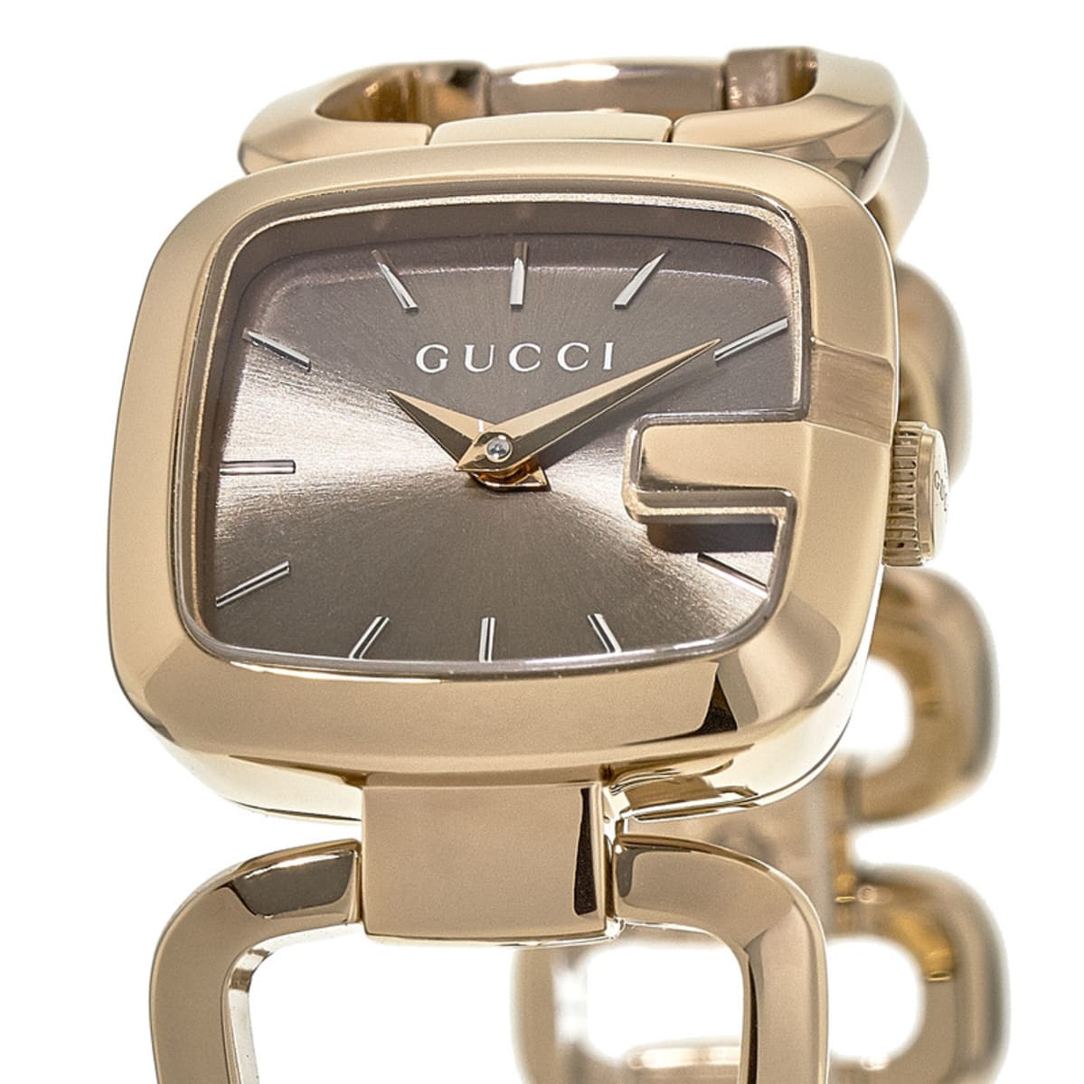 Gucci G Gucci 125 G Series Sunbrushed Brown Dial Rose Gold Steel Strap Watch For Women - YA125511 Watches Gucci   