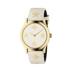 Gucci G Timeless White DIal White Leather Strap Watch For Women - YA1264096 Watches Gucci   