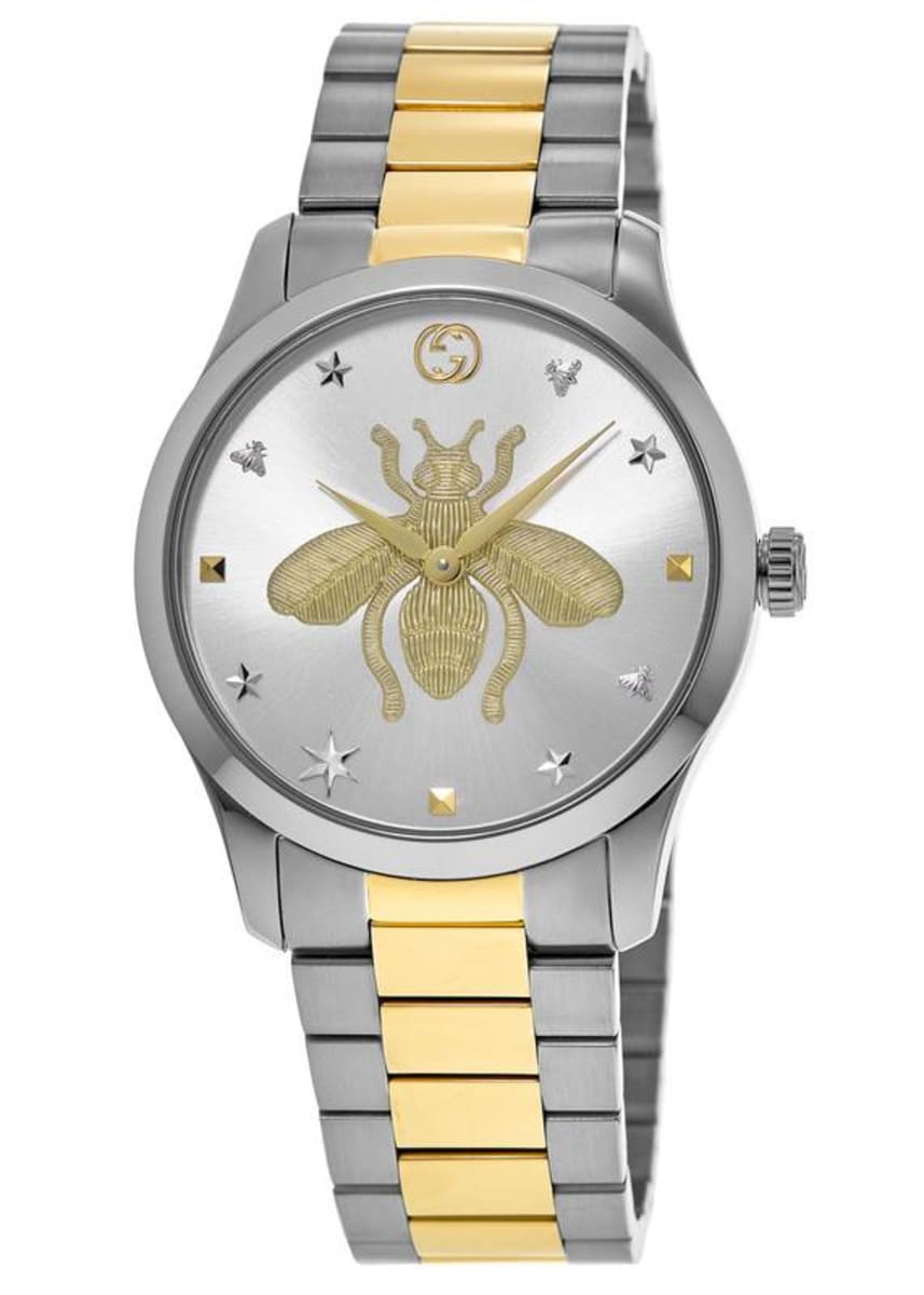 Gucci G Timeless Silver Dial Two Tone Steel Strap Watch For Women - YA1264131 Watches Gucci   