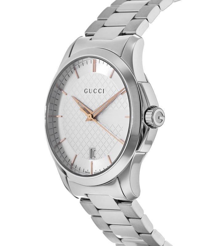 Gucci G Timeless Silver Dial Silver Steel Strap Unisex Watch - YA126442 Watches Gucci   