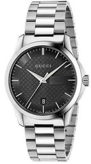 Gucci G Timeless Black Dial Silver Steel Strap Unisex Watch - YA126457 Watches Gucci   