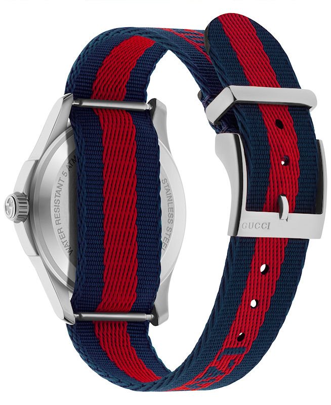 Gucci G Timless Le Marche Des Merveilles Blue & Red Dial Blue & Red Nylon Strap Unisex Watch  - YA126495 Watches Gucci   