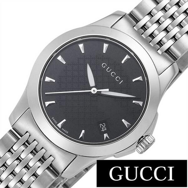 Gucci G Timeless Black Dial Silver Steel Strap Watch For Women - YA126502 Watches Gucci   