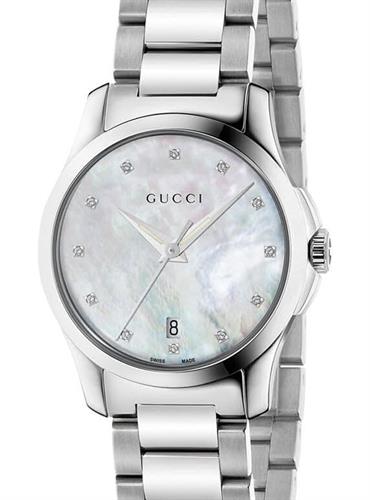 Gucci G Timeless Mother of Pearl Dial Silver Steel Strap Watch For Women - YA126542 Watches Gucci   