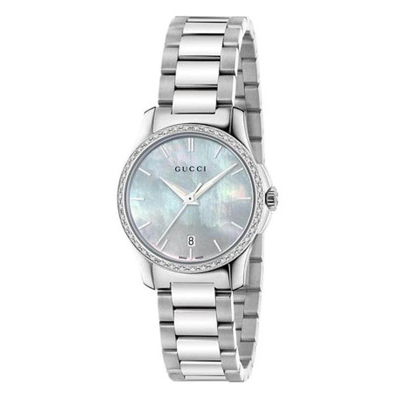 Gucci G Timeless Mother of Pearl Dial Silver Steel Strap Watch For Women - YA126543 Watches Gucci   