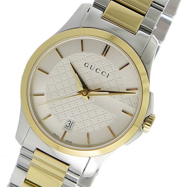 Gucci G Timeless Silver Dial Two Tone Steel Strap Watch For Women - YA126563 Watches Gucci   