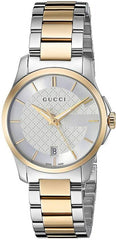 Gucci G Timeless Silver Dial Two Tone Steel Strap Watch For Women - YA126563 Watches Gucci   