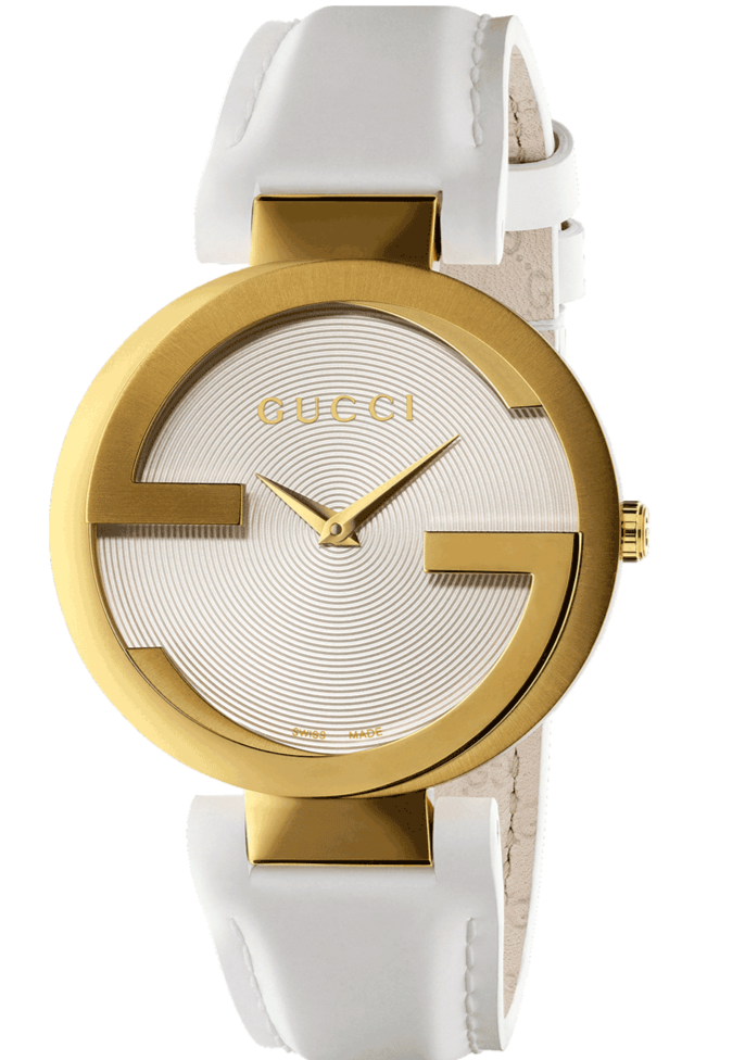 Gucci G Interlocking White Dial White Leather Strap Watch For Women - YA133327 Watches Gucci   