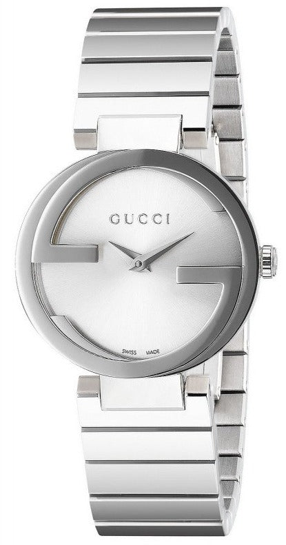 Gucci G Interlocking Silver Dial Silver Steel Strap Watch For Women - YA133503 Watches Gucci   