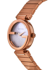 Gucci G Interlocking Mother of Pearl Dial Rose Gold Steel Strap Watch For Women - YA133515 Watches Gucci   