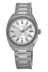Gucci G Timeless GG2570 Silver Dial Silver Steel Strap Watch For Men - YA142402 Watches Gucci   