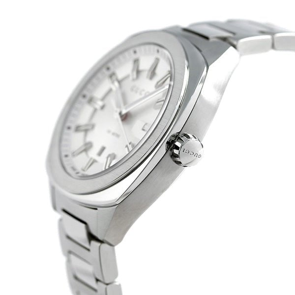Gucci G Timeless GG2570 Silver Dial Silver Steel Strap Watch For Men - YA142402 Watches Gucci   