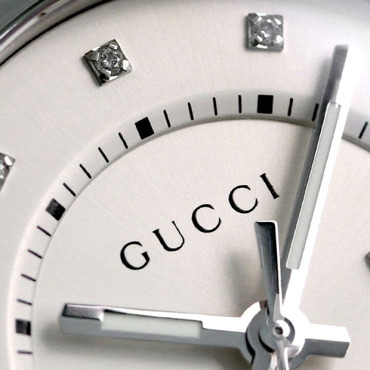 Gucci GG2570 Diamond White Dial Silver Steel Strap Watch For Women - YA142403 Watches Gucci   