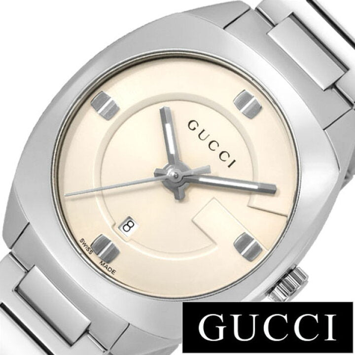 Gucci GG2570 White Dial Silver Steel Strap Watch For Women - YA142502 Watches Gucci   