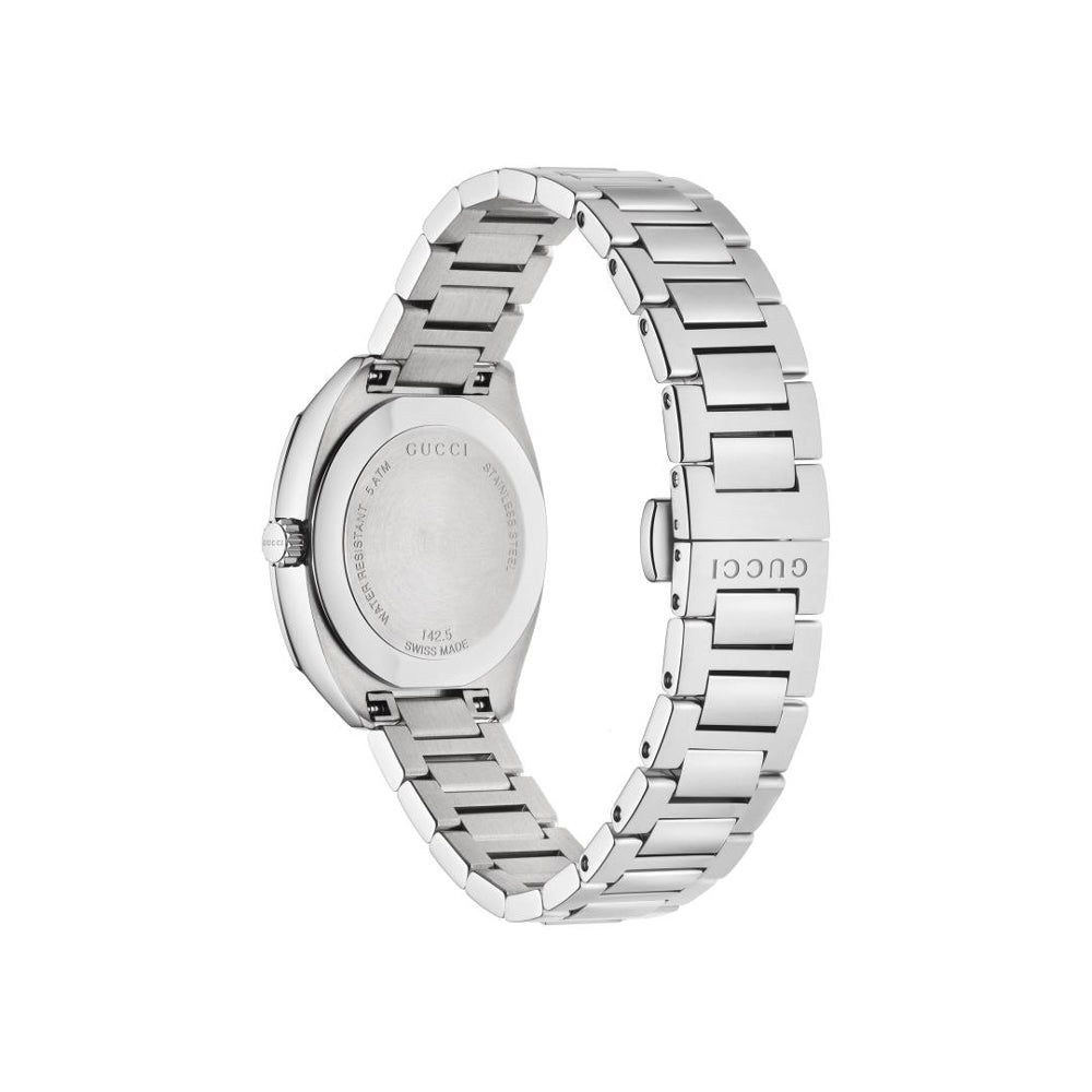 Gucci GG2570 Diamonds Black Dial Silver Steel Strap Watch For Women - YA142503 Watches Gucci   