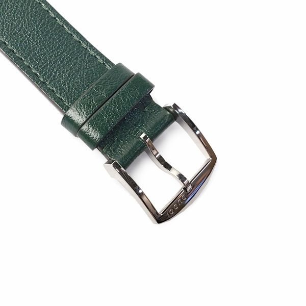 Gucci Grip Silver Dial Green Leather Strap Unisex Watch - YA157412 Watches Gucci   