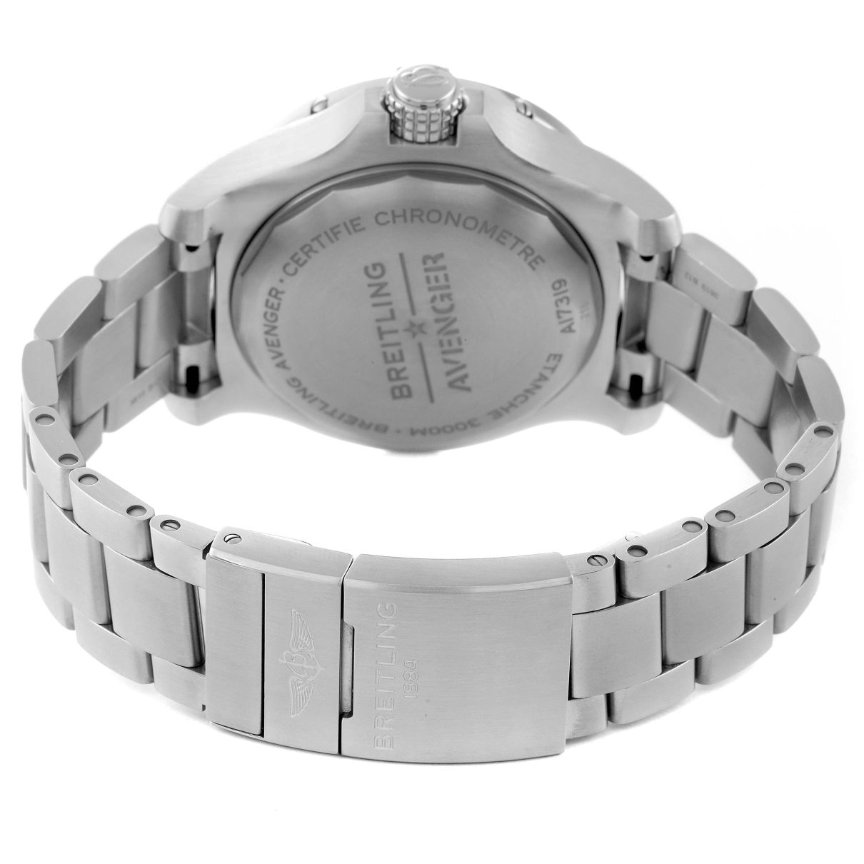 Breitling Avenger Automatic 45mm Seawolf Yellow Dial Silver Steel Strap Strap Watch for Men - A17319101/1A1 Watches Breitling   
