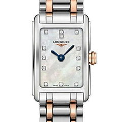 Longines Dolcevita Mother of Pearl Diamond Dial Two Tone Steel Strap Watch for Women - L5.258.5.87.7 Watches Longines   