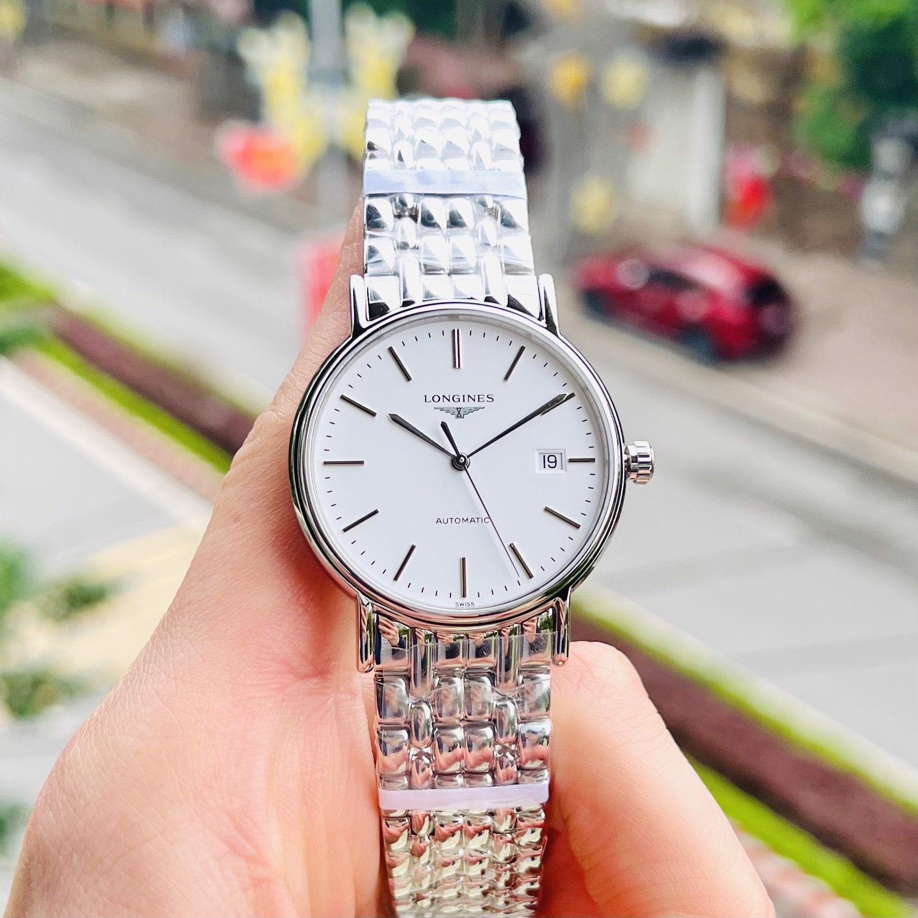 Longines Presence 38.5mm Automatic Stainless Steel Watch for Men - L4.921.4.12.6 Watches Longines   
