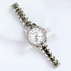 Bulova Crystal Collection Mother of Pearl Dial Silver Steel Strap Watch for Women - 98L232 Watches Bulova   