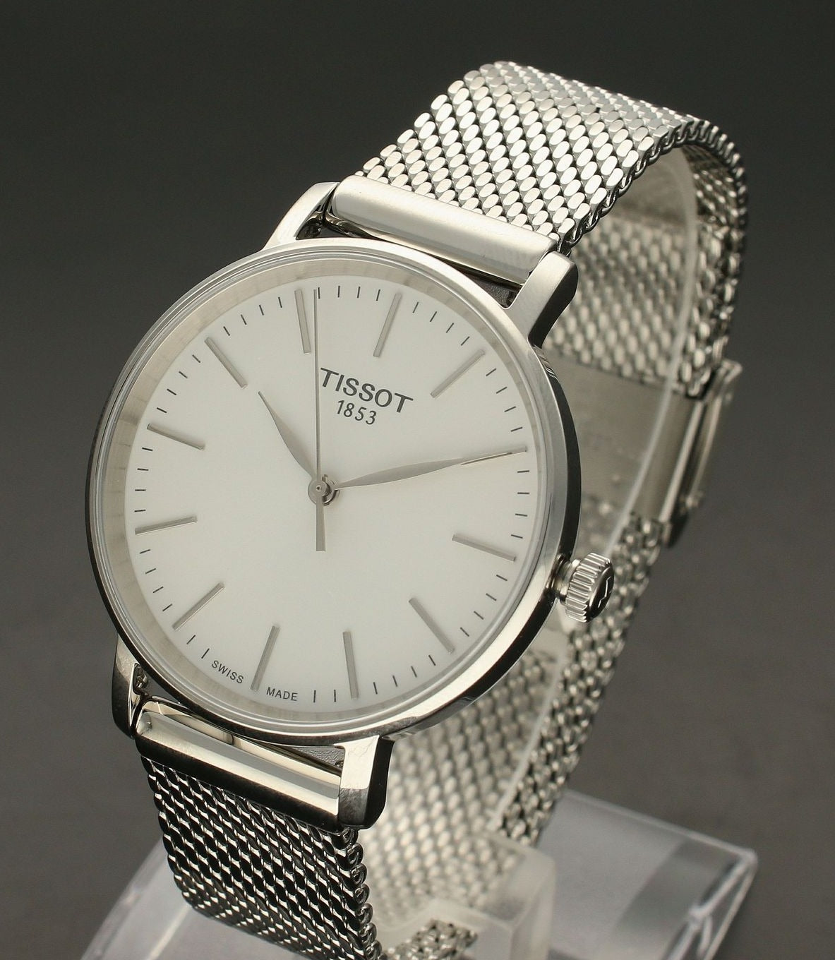 Tissot Everytime Lady Silver Dial Stainless Steel Mesh Bracelet Watch for Women - T143.210.11.011.00 Watches Tissot   