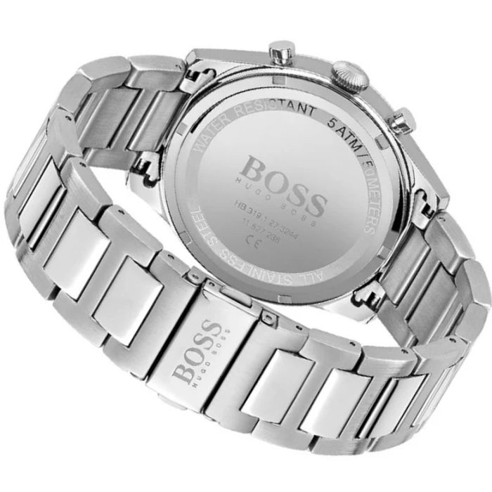 Hugo Boss Pioneer Blue Dial Silver Steel Strap Watch for Men - 1513867 Watches Hugo Boss   