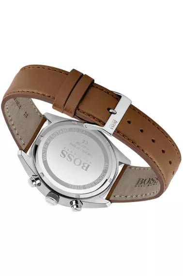 Hugo Boss Champion White Dial Brown Leather Strap Watch for Men - 1513879 Watches Hugo Boss   