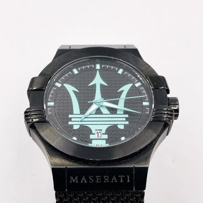 Maserati Potenza Aqua Edition Black Dial Black Mesh Bracelet Watch For Men - R8853144002 Watches Maserati   