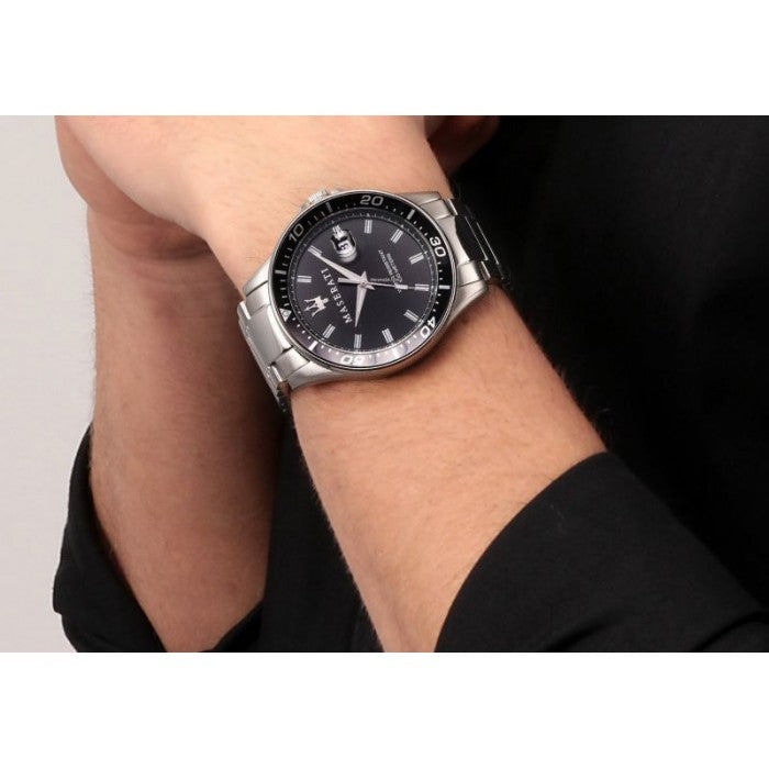 Maserati SFIDA Quartz Black Dial Stainless Steel Watch For Men - R8853140002 Watches Maserati   