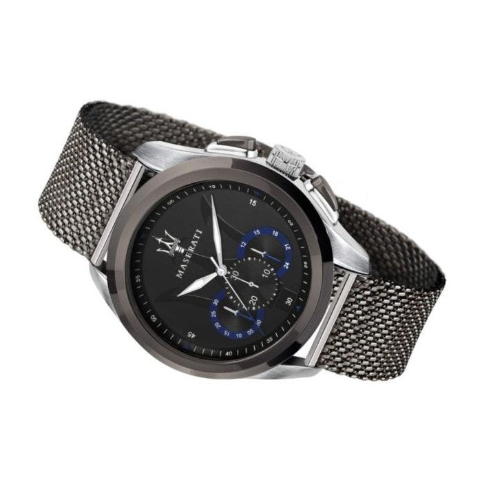 Maserati Traguardo Chronograph Black Dial Mesh Bracelet Watch For Men - R8873612006 Watches Maserati   