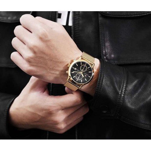 Maserati Epoca 42mm Black Dial Gold Mesh Bracelet Watch For Men - R8873618007 Watches Maserati   