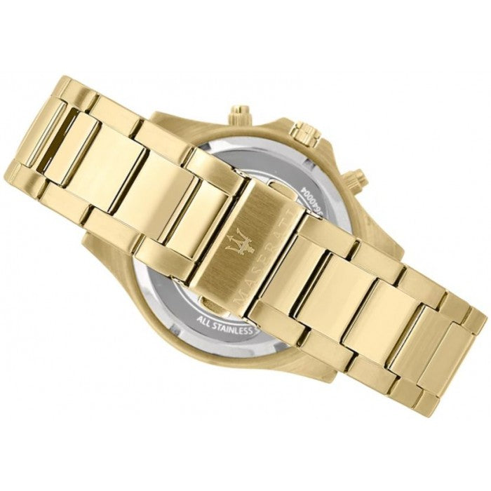 Maserati SFIDA Quartz Yellow Dial Gold Strap Watch For Men - R8873640005 Watches Maserati   