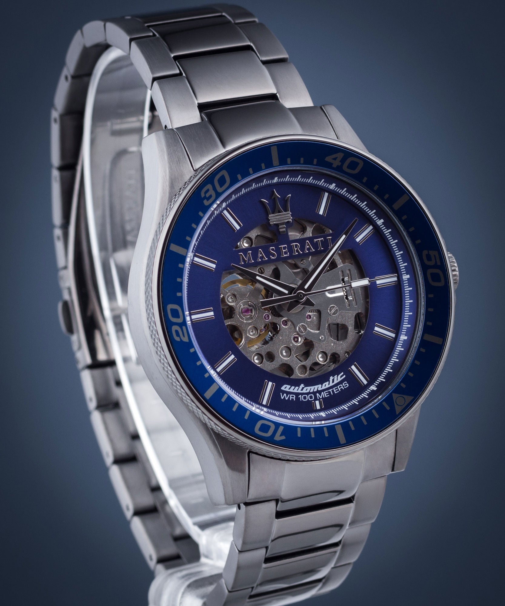 Maserati SFIDA Automatic Blue Dial 44mm Stainless Steel Watch For Men - R8823140001 Watches Maserati   