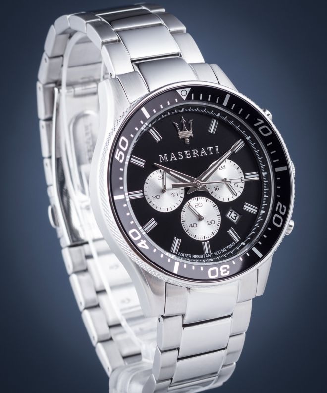 Maserati SFIDA Chronograph Quartz Black Dial Watch For Men - R8873640004 Watches Maserati   