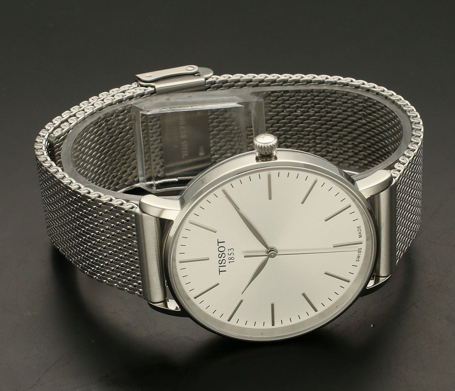 Tissot Everytime Gent Quartz Silver Dial Silver Mesh Bracelet Watch for Men - T143.410.11.011.00 Watches Tissot   