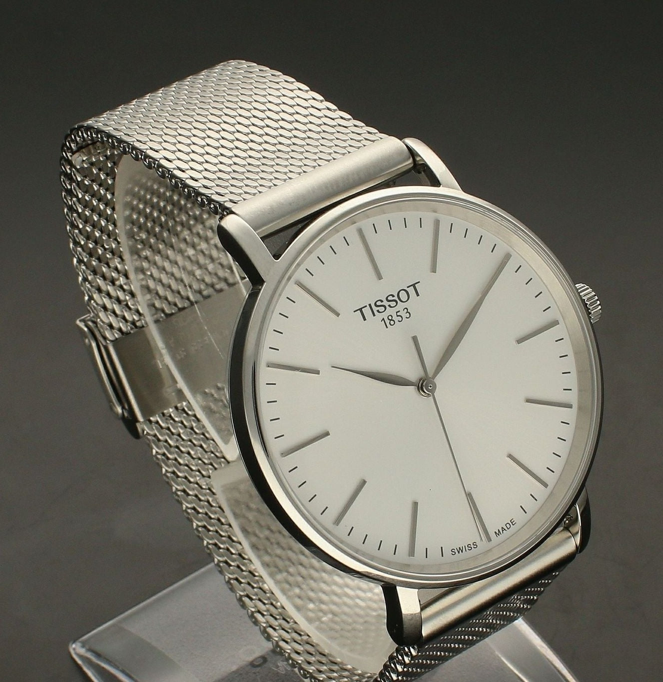 Tissot Everytime Gent Quartz Silver Dial Silver Mesh Bracelet Watch for Men - T143.410.11.011.00 Watches Tissot   