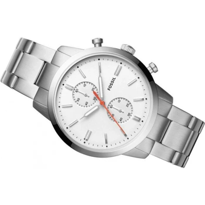 Fossil Townsman White Dial Silver Steel Strap Watch for Men - FS5346 Watches Fossil   