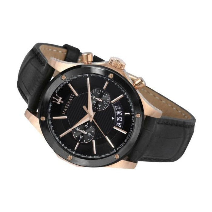 Maserati Circuito 44mm Black Dial Leather Strap Watch For Men - R8871627001 Watches Maserati   