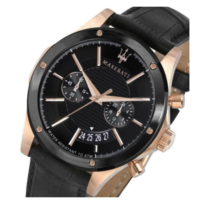 Maserati Circuito 44mm Black Dial Leather Strap Watch For Men - R8871627001 Watches Maserati   