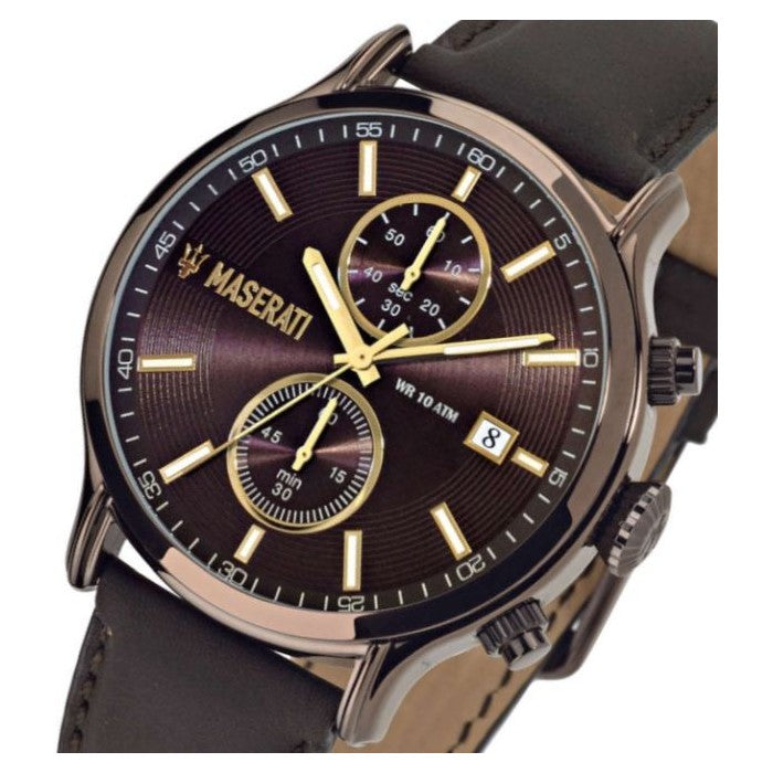 Maserati Epoca Chronograph Brown Dial Brown Leather Watch For Men - R8871618006 Watches Maserati   