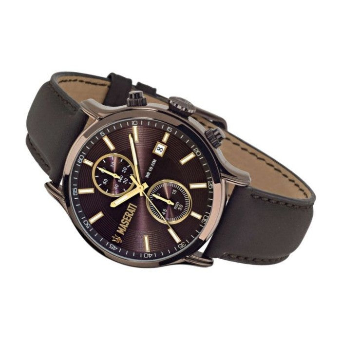 Maserati Epoca Chronograph Brown Dial Brown Leather Watch For Men - R8871618006 Watches Maserati   