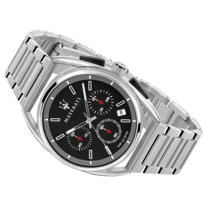 Maserati Trimarano Chronograph Black Dial Silver Stainless Steel Strap Watch For Men - R8873632003 Watches Maserati   