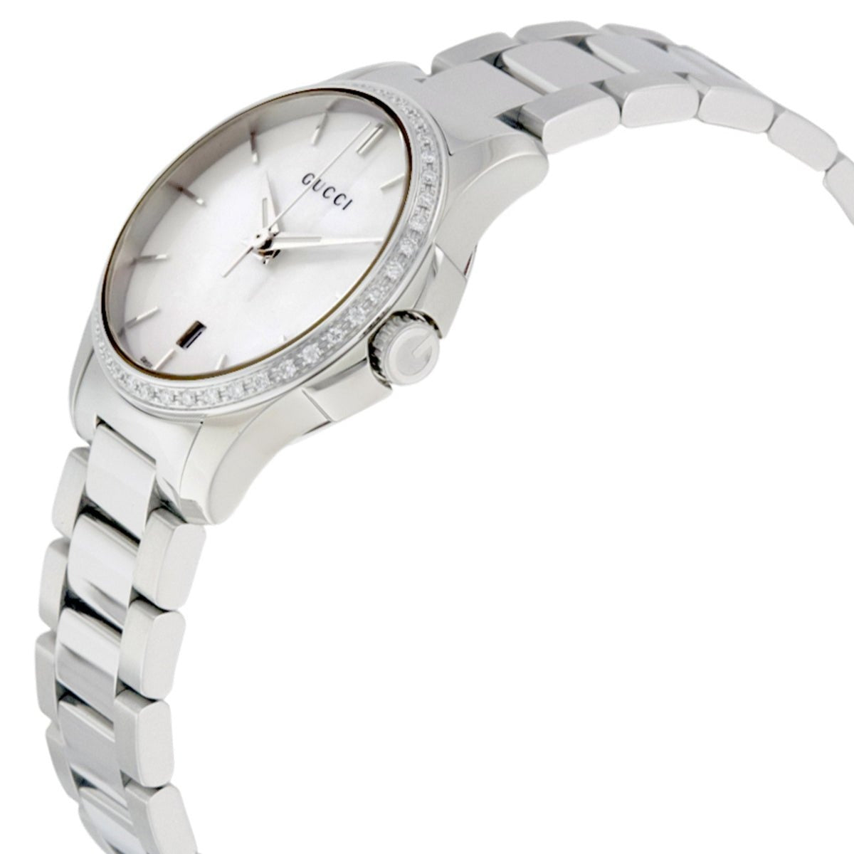 Gucci G Timeless Mother of Pearl Dial Silver Steel Strap Watch For Women - YA126543 Watches Gucci   